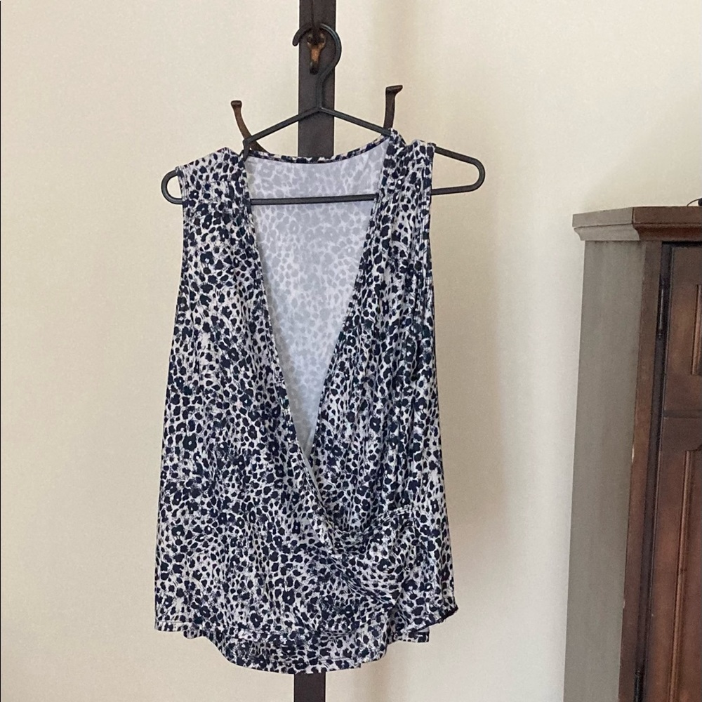 V neck faux wrap sleeveless top by Weekender